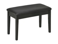 HOMCOM Sitzbänke^Klavierbank mit Stauraum Lederkissen Schwarz 75 x 35 x 49 cm