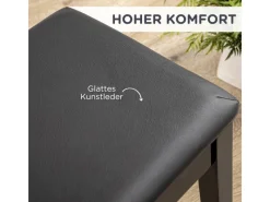 HOMCOM Sitzbänke^Klavierbank mit Stauraum Lederkissen Schwarz 75 x 35 x 49 cm
