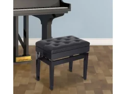 HOMCOM Hocker^Klavierhocker mit Stauraum Höhenverstellbar 54,5 x 33 x 48-58 cm