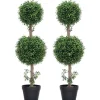 HOMCOM Ostern^Künstlicher Buchsbaum 2er-Set Groß 91,6 cm