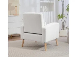 HOMCOM Sessel^Loungesessel Sessel mit Lendenkissen Gepolstert Polstersessel Weiß