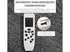 HOMCOM Massagesessel Kunstleder Stahl Schwarz 90L x 98B x 102H cm