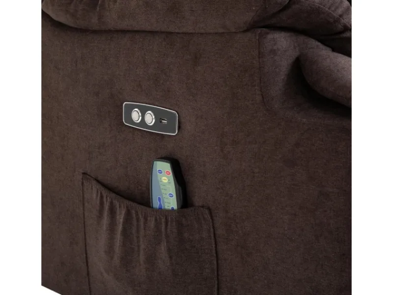 HOMCOM Sessel^Massagesessel Polyester Holz Metall Schaumstoff Braun 83B x 95T x 105H cm