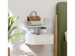 HOMCOM Tische^Nachttisch Hängend Beistelltisch für Schlafzimmer Wohnzimmer