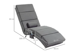 HOMCOM Relaxliege mit Massagefunktion Rückenlehne mit 5 Modi Kissen Dunkelgrau