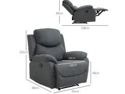 HOMCOM Sessel^Relaxsessel Liege 150° mit Schlaffunktion 93 x 88 x 102 cm