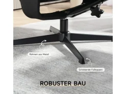 HOMCOM Sessel|Hocker^Relaxsessel mit Hocker Polyester Schwarz 74L x 81B x 102H cm