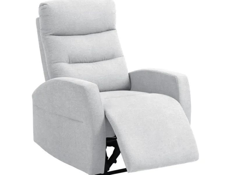 HOMCOM Sessel^Relaxsessel mit Liegefunktion Polyester 76L x 93B x 103H cm Hellgrau