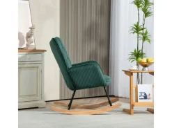 HOMCOM Stühle^Schaukelstuhl Kord Buchenholz Stahl Schaumstoff