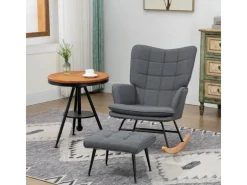 HOMCOM Schaukelstuhl mit Hocker