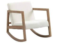 HOMCOM Sessel|Hocker^Schaukelstuhl mit Holzrahmen 60 x 81 x 71 cm