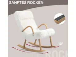 HOMCOM Schaukelstuhl mit Wollenoptik