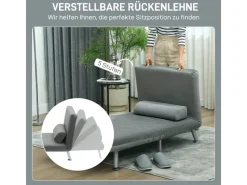HOMCOM Schlafsessel Klappsessel mit Bettfunktion Rückenkissen