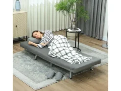 HOMCOM Schlafsessel Klappsessel mit Bettfunktion Rückenkissen