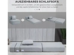 HOMCOM Kissenbezüge|Sofas^Schlafsessel Polybaumwolle Schaumstoff Hellgrau 70L x 70B x 61H cm