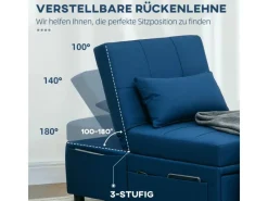 HOMCOM Sessel^Schlafsessel Polyester Schaumstoff 65,5L x 104B x 81H cm