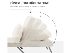 HOMCOM Sofas^Schlafsofa mit Armlehne 3-in-1 Multifunktion 65 x 69 x 80 cm