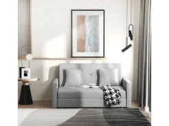 HOMCOM Schlafsofa 2-Sitzer mit Bettfunktion Rückenkissen 152 x 101 x 81cm