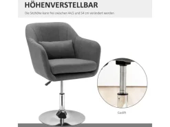 HOMCOM Sessel^Sessel mit Armlehne Polyester 60B x 60T x 79-91H cm