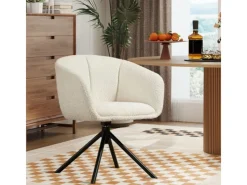 HOMCOM Sessel^Sessel Polyester Metall Cremeweiß 58,5L x 59B x 78,5H cm