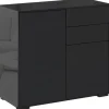 HOMCOM Sideboards|Kommode^Sideboard mit Schublade Spanplatte MDF Schwarz 79L x 36B x 74H cm