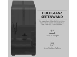 HOMCOM Sideboards|Kommode^Sideboard mit Schublade Spanplatte MDF Schwarz 79L x 36B x 74H cm