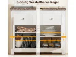 HOMCOM Sideboards|Kommode^Sideboard Spanplatte 79L x 35B x 80H cm Weiß