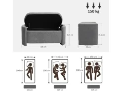 HOMCOM Hocker^Sitzbank Bettbank mit Stauraum Polsterbank 105 x 44 x 45 cm
