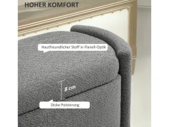 HOMCOM Hocker^Sitzbank Bettbank mit Stauraum Polsterbank 105 x 44 x 45 cm