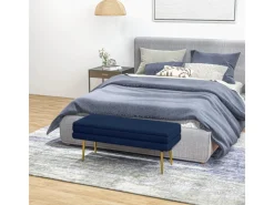 HOMCOM Sitzbänke^Sitzbank Polsterbank Stauraum Samtoptik Bettbank 100 x 37 x 42 cm