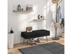 HOMCOM Sitzbank Polsterbank mit Stauraum Samtoptik 100 x 37 x 42 cm