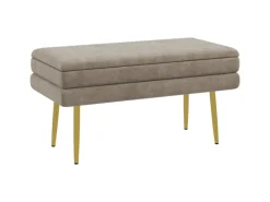 HOMCOM Sitzbänke^Sitzbank Polsterbank mit Stauraum Samtoptik 79 x 37 x 43 cm