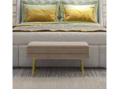 HOMCOM Sitzbänke^Sitzbank Polsterbank mit Stauraum Samtoptik 79 x 37 x 43 cm