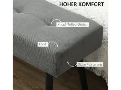 HOMCOM Hocker|Sitzbänke^Sitzbank Polsterbank Cordbezug Getuftete Bettbank 100 x 36 x 45 cm