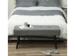 HOMCOM Hocker|Sitzbänke^Sitzbank Polsterbank Cordbezug Getuftete Bettbank 100 x 36 x 45 cm