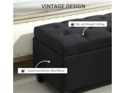 HOMCOM Sitzbank Polsterbank mit Stauraum Truhenbank 100 x 40 x 44 cm