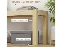 HOMCOM Sitzbänke^Sitzbank 2-Sitzer Kiefernholz 120 x 33 x 45 cm