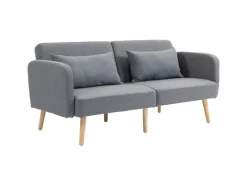 HOMCOM 2-Sitzer Klappbett mit Bettfunktion 2 Wurfkissen 170 x 83 x 80 cm