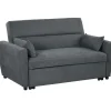 HOMCOM 2-Sitzer Sofa mit Bettfunktion Wurfkissen