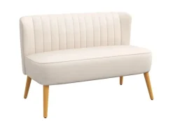 HOMCOM 2-Sitzer Stoffsofa Holz Samtartiges 117 x 56,5 x 77 cm