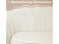 HOMCOM Sofas^2-Sitzer-Sofa Polyester Metall Cremeweiß 130L x 77B x 77H cm