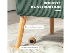 HOMCOM Sofas^Sofa 2 Sitzer Modern Couch für Wohnzimmer 117 x 56 x 77 cm