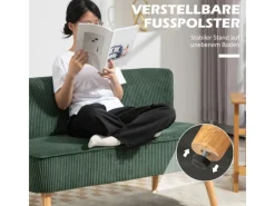 HOMCOM Sofas^Sofa 2 Sitzer Modern Couch für Wohnzimmer 117 x 56 x 77 cm