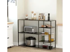 HOMCOM Standregal mit 5 Offenen Fächern Metall 120 x 35 x 87,5 cm