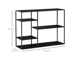 HOMCOM Standregal mit 5 Offenen Fächern Metall 120 x 35 x 87,5 cm