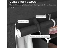 HOMCOM Schränke|Aufbewahrung^Stoffschrank mit Kleiderstangen Schubladen Faltbar Schwarz 125x43x162,5cm