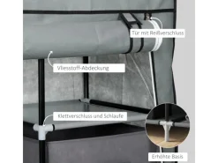 HOMCOM Stoffschrank mit Schubladen Reißverschluss Dunkelgrau 102 x 42,5 x162,5cm
