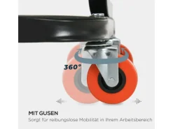 HOMCOM Kissen|Hocker^Werkstatthocker mit Ablage Gepolstert Sitzkissen Stahl Rot