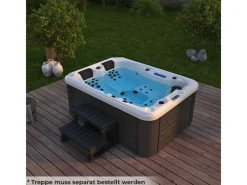 Home Deluxe Outdoor Whirlpool Beach Pure 210 x 155 x 83 cm Dunkelgrau-Weiß