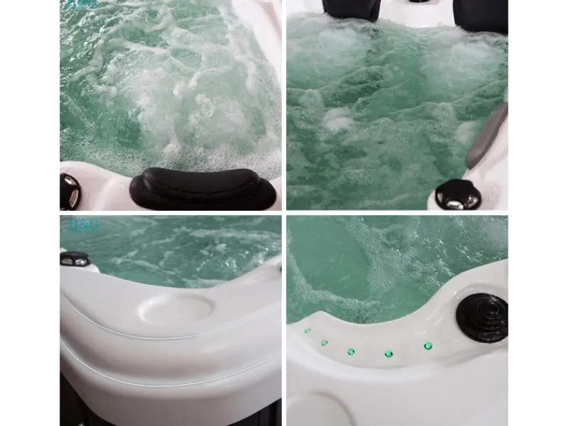 Home Deluxe Outdoor Whirlpool Beach Pure 210 x 155 x 83 cm Dunkelgrau-Weiß